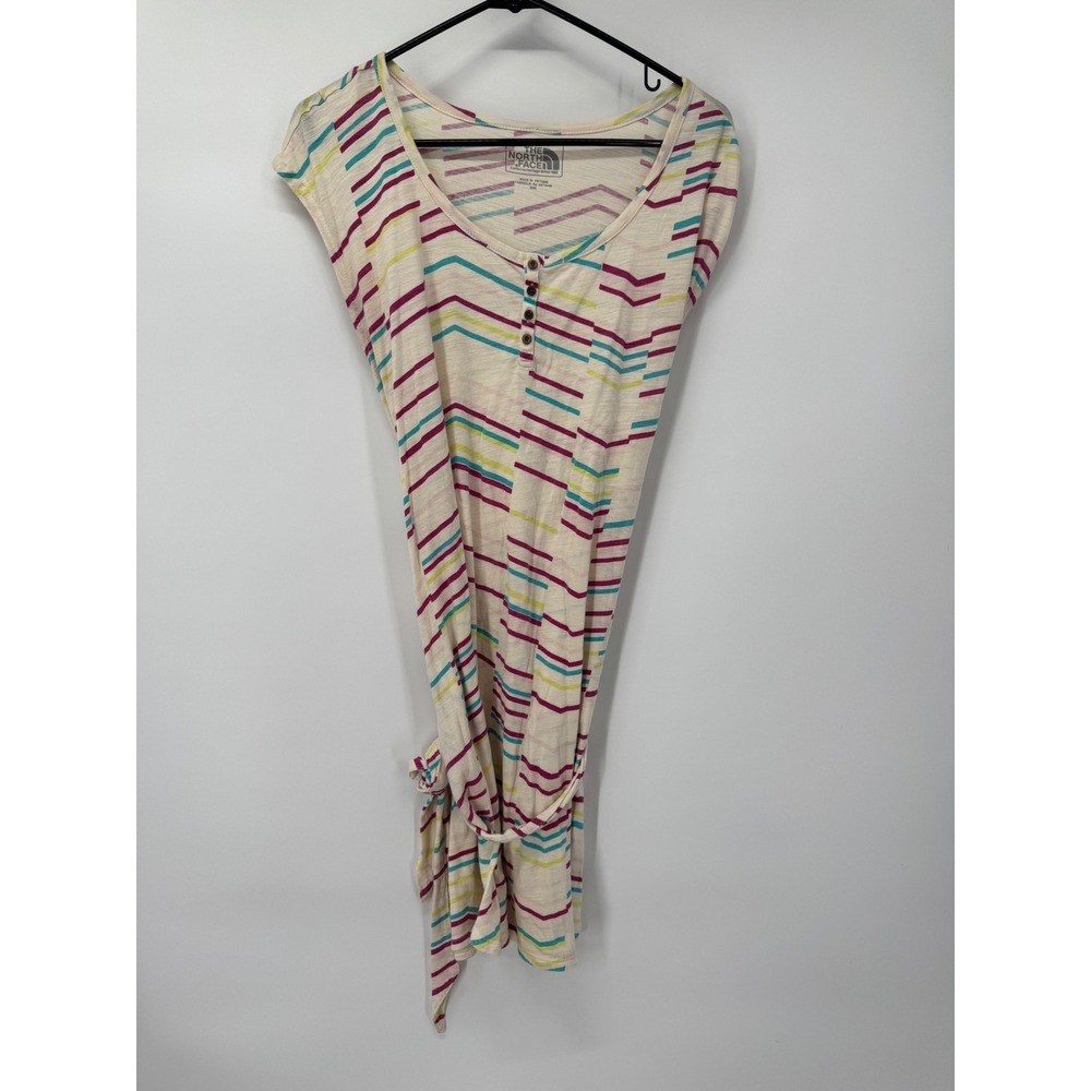 The North Face Button‎ Antina Dress Short Sleeve Casual Top Colorful Stripes M